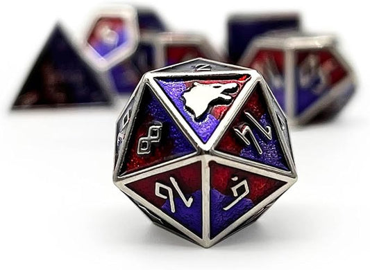 Norse Foundry Geri Norse Series: 7-Piece Metal Dice Set for RPG, DND, Pathfinder - Premium Craftsmanship, Stylish Design and Family Fun, for Gamers