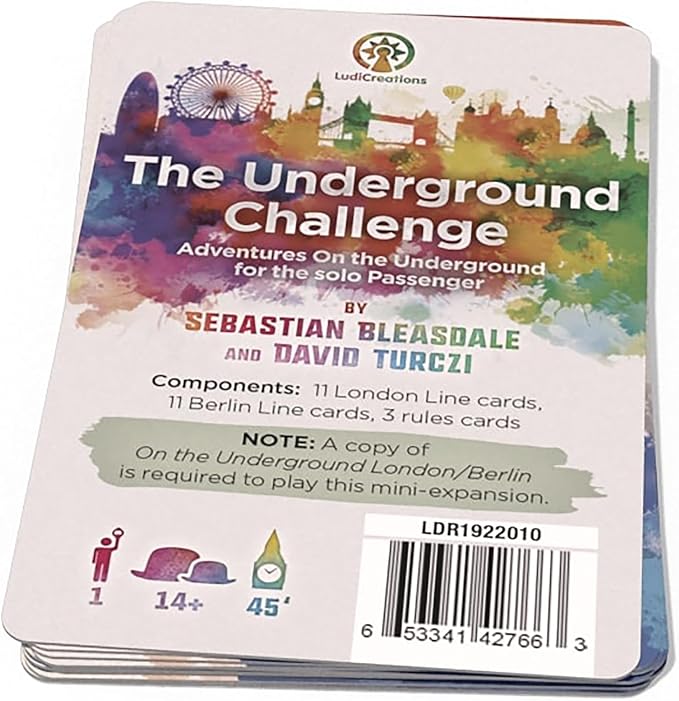 The Underground Challenge: London/Berlin - Solo Mini-Expansion for On The Underground, Train Board Game, Ages 14+, 1 Player, 60 Min