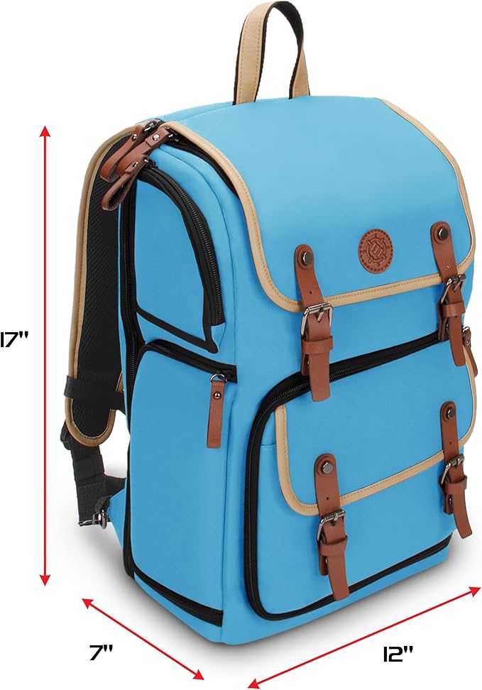 ENHANCE Designer Edition TCG Backpack - MTG Deck Bag Card Binder Space, TCG Deck Box Storage, MTG Playmat Holder - Card Storage Compatible with Magic the Gathering, Pokemon, Lorcana (Canvas Blue)