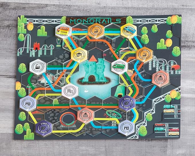 Maglev Maps Board Game, Strategy Board Game for Adults and Family, Tile Laying, Engine Building, Fun Pick Up and Deliver Gameplay, Futuristic Theme