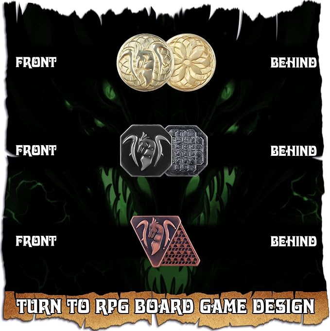 120PCS Metal, Silver & Copper DND Coins for DND Tokens, DND Accessories with PU Leather Bag as DND Gifts for DND Board Game Player, Fake Coins with Leather Bag of Colorful Eyes for Cosplay Board Game