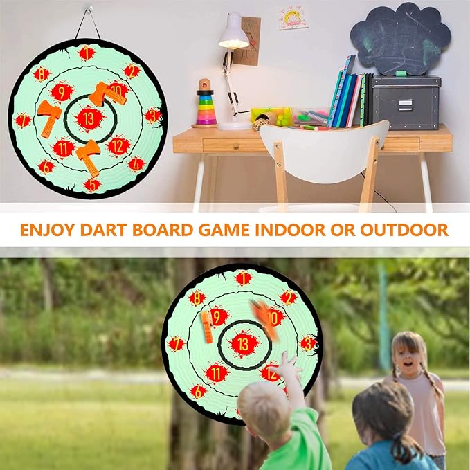 Axe Throwing Toys for Kids Adults, Yard Ax Dart Games for Boys Girls Axe Throwing Set Family Party Camping Carnival Games Indoor Outdoor Play Activity Center, 4 Sticky Axes, 28'' Cloth Board