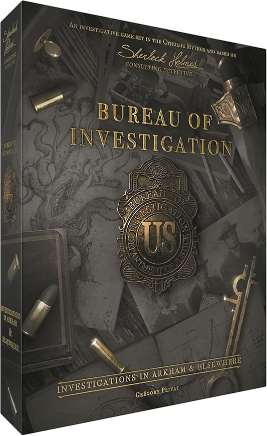 Bureau of Investigation: Investigations in Arkham & Elsewhere Board Game, Cooperative Mystery Game for Kids & Adults, Ages 14+, 1-8 Players, 120-240 Minute Playtime, Made by Space Cowboys
