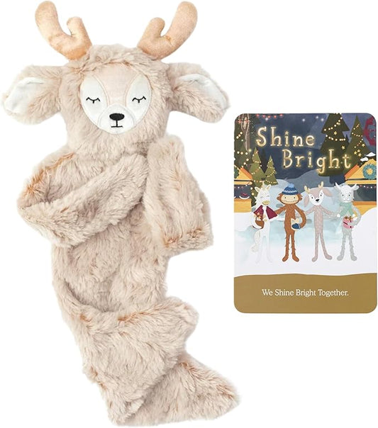 Slumberkins Shine Bright Ibex Snuggler Plush + Affirmation Card - Promotes Positive Self-Esteem, Authenticity & Community - Holiday SEL Toys for Boys and Girls