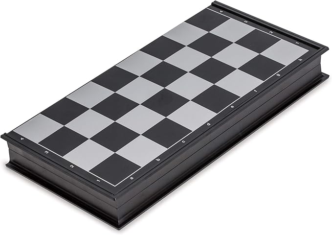 Yellow Mountain Imports Large 2-in-1 Travel Magnetic Chess & Checkers Board Game Set - 14 Inches - Folding, Portable, Multi-Game Set