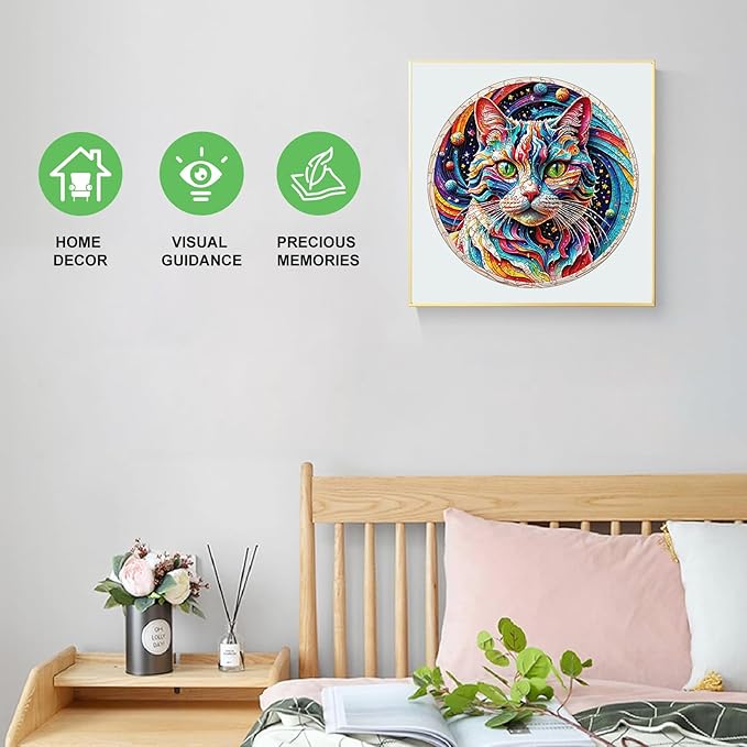 Wooden Puzzle for Adults โ Unique Cat-Shaped Jigsaw, Animal Desgin Brain Teaser for Kids & Teens, 200 Pieces, 10"x10", Ships as Whole Puzzle Board (No Loose Pieces), Gift-Ready Box, Fun Family Game,