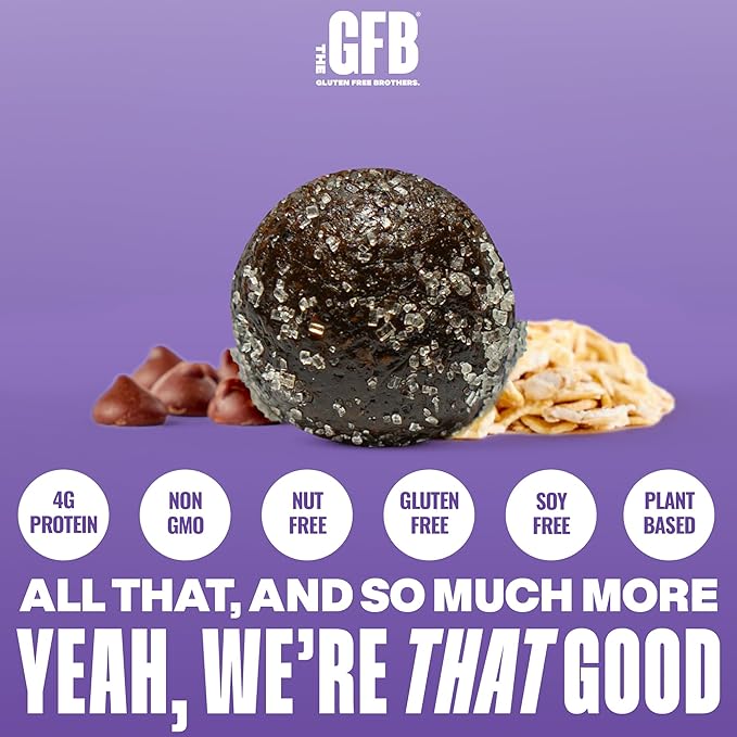 The GFB Fudge Brownie Cookie Protein Bites - Allergen Friendly & Nut Free - Gluten Free, Plant Based, Non GMO, Sustainably Made – Ridiculously Tasty, Healthy, Protein Energy Balls, 4 oz (6 Count)