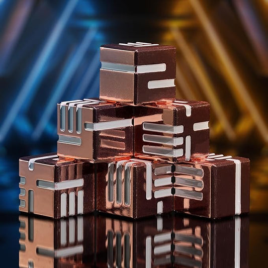 D6 Metal Dice Set D&D,HNCCESG 6 Sided Dice Set Solid Metal Game Dice for DND Dungeons and Dragons Role Playing Game RPG Tabletop Game(Rose Gold)