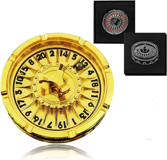 G20 Roulette Dice Spinner for DND Dice Set, 7-in-1 Dragon Metallic D&D Dice with Gift Case for Dungeons and Dragon Game, RPG Role Playing Table Game Gifts (Gold)