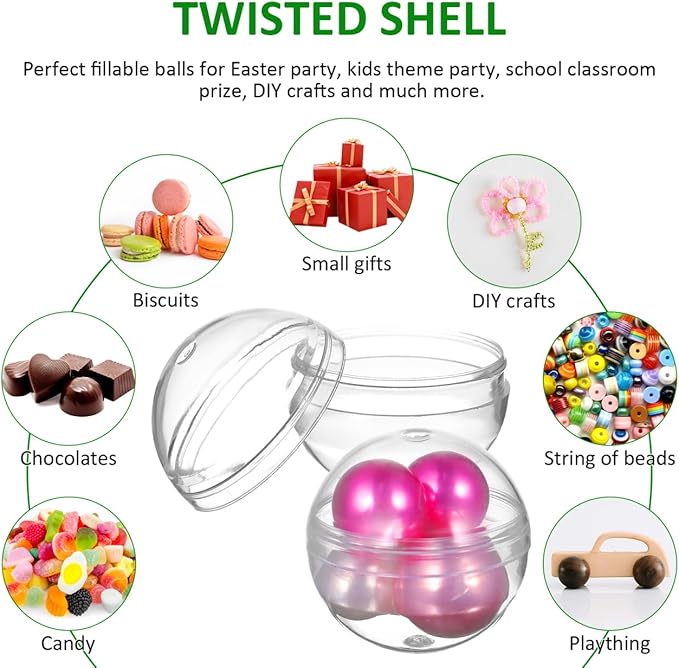 BESPORTBLE 100 Pcs Vending Machine Capsules, Gumball Capsule Small Empty Round Plastic Gumball Machine Containers for Prizes Party Favors (1 Inch)