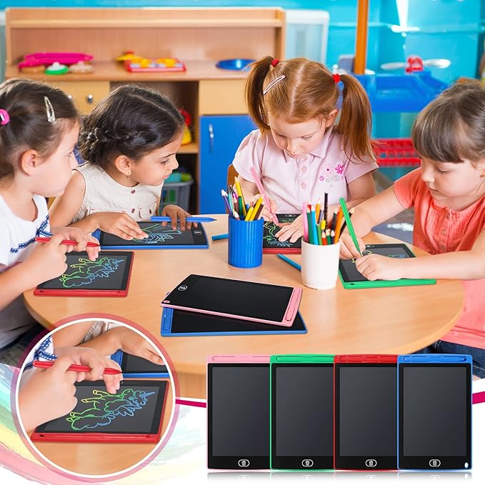 Zhehao 20 Pack LCD Writing Board for Kids, 8.5 Inches Doodle Board Reusable Board Screen Drawing Pad Erasable Painting Pads Educational Toy for 3-8 Years(Blue, Red, Green, Pink)