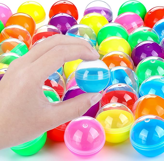 Sosation 150 Pcs 1.1 Inch Gumball Vending Machine Capsules Plastic Containers Toy Empty Round Capsules for Prizes Party Favors