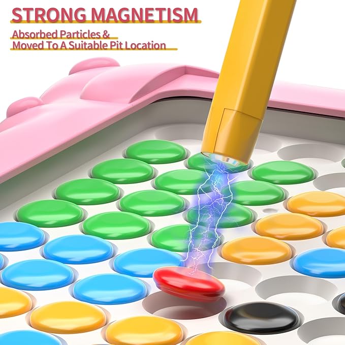 2-in-1 Large Magnetic Drawing Board for Toddlers Kids, Magnetic Color and Number Maze, Magnetic Dot Art Board for Kids, Montessori Education Travel Toys for Kids Boys Girls Age 3 4 5 6 7 8 Years Old