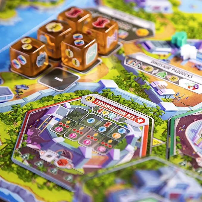 Dinosaur World Board Game Draft, Build, and Explore Your Dino Park for Victory! Strategy Game for Kids and Adults, Ages 8+, 1-4 Players, 60-120 Minute Playtime, Made by Pandasaurus Games