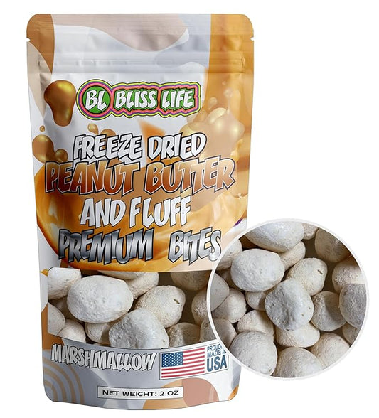 Freeze Dried PB&J Marshmallow Candy Exotic new TikTok Trend Unique Novelty Snack that Melts in your Mouth 2oz