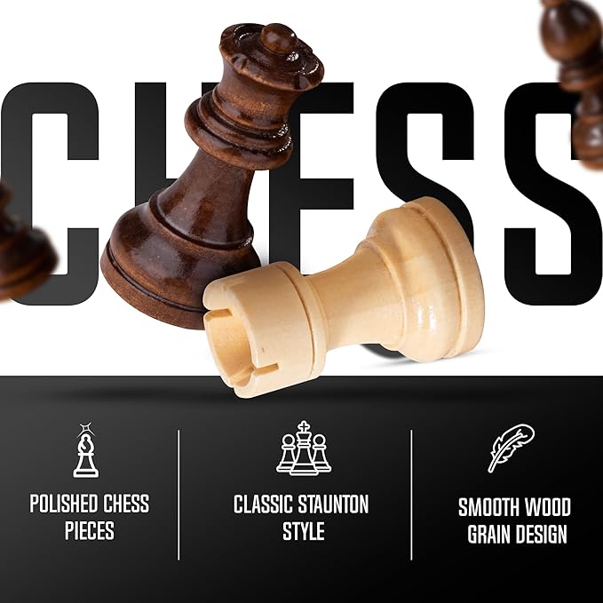 Chess Armory 15 inch Chess Set Magnetic - Premium Wooden Board Game with a Portable Wood Case and Secure Storage for Pieces, Set for Kids and Adults (Walnut Wood)