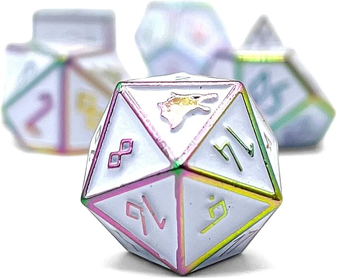 Norse Foundry Set of 7 Ice Storm Norse Series Full Metal Polyhedral Dice RPG Math Games DND Pathfinder