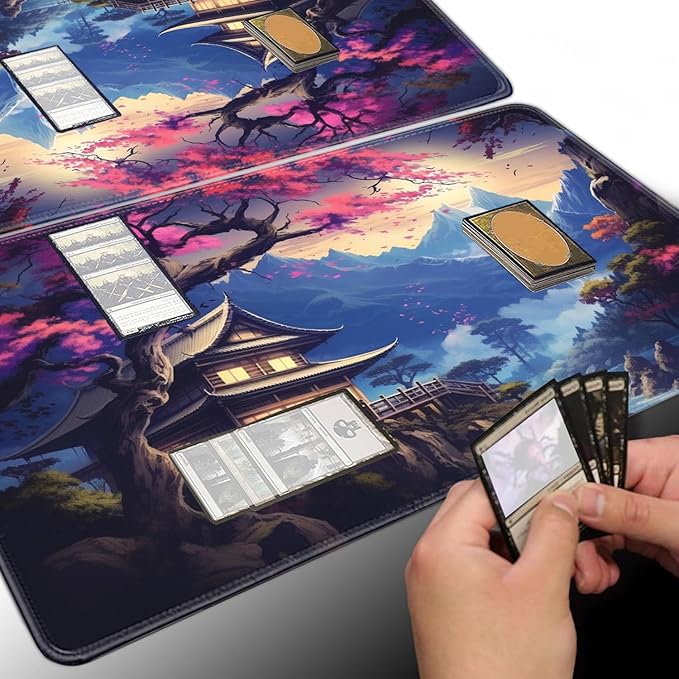 Board Game for TCG Playmat Table Mats Games Size 60X35 cm Mousepad Compatible for MTG RPG CCG Trading Card Game Play mats with 6 Dice (Playmat 150)