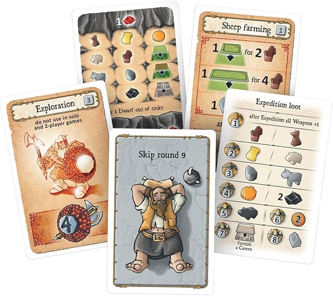 Caverna The Cave Farmers Frantic Fiends Board Game Expansion | Cooperative Farming Strategy Game for Adults and Kids | Ages 12+ | 1-7 Players | Avg. Playtime 30-210 Minutes | Lookout Games