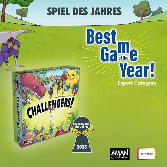 Challengers Card Game | Strategy/Interactive Deck Management Game | Fun Family Game for Adults and Kids | Ages 10+ | 1-8 Players | Average Playtime 45 Minutes | Made by Z-Man Games
