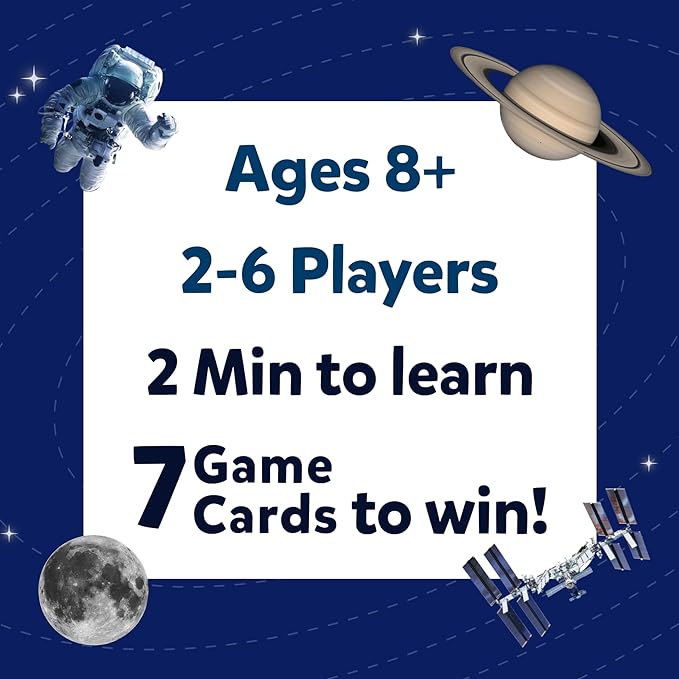 Skillmatics Guess in 10 NASA Space, Perfect for Boys, Girls, Kids & Families Who Love Card Games, Educational Toys, Travel Games, Gifts for Ages 8, 9, 10 and Up