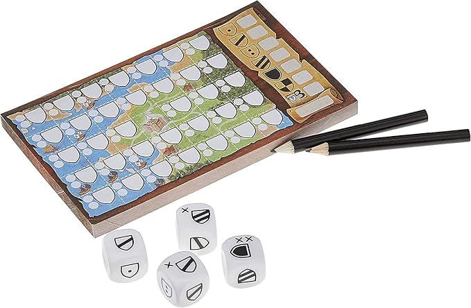 Blue Orange Games Kingdomino Duel, Roll & Write Board Game - Dice Rolling version of the Award Winning Strategy Board Game Kingdomino - 2 players. Recommended for ages 8 & Up