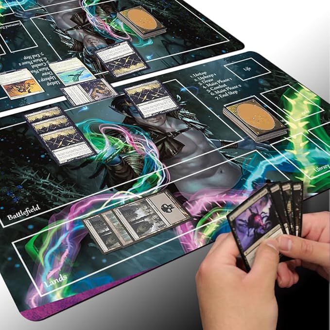 Board Game MTG Playmat Games Size 60X35 cm CCG Compatible for TCG RPG CCG Play mats (OKO,The Trickster-Zone)