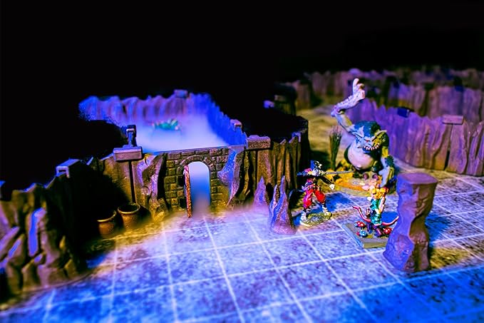 Goblin Cavern Set - Mini Dungeon Castle Cavern DND Terrain for Tabletop RPGs, Dungeons & Dragons, Pathfinder, War Gaming, and More! - by DCD (64+pcs, 1.4sqft, 8areas)