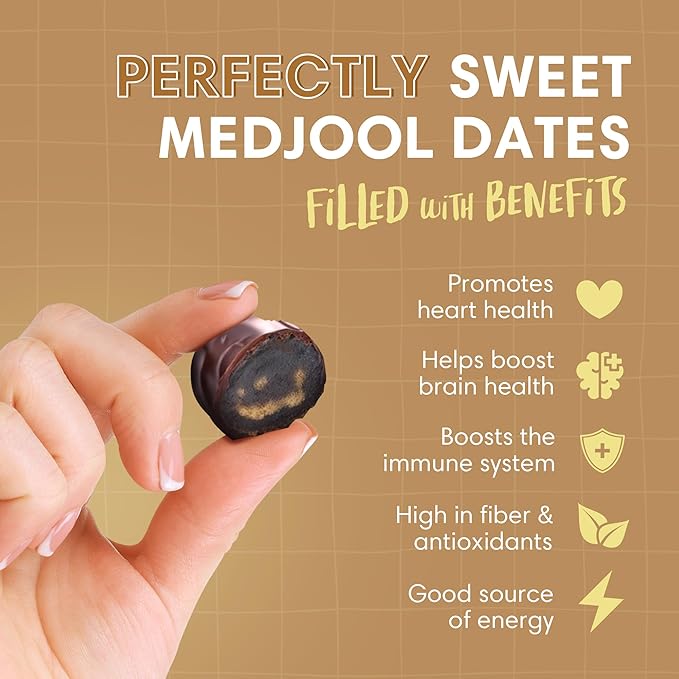 DORREL - Belgian Dark Chocolate Covered Medjool Dates, High Energy Vegan Choco Snack Delicious, Kosher & Non-GMO, Pack of 3 Chocolate Covered Dates, 7.05 oz / 200 g Ea