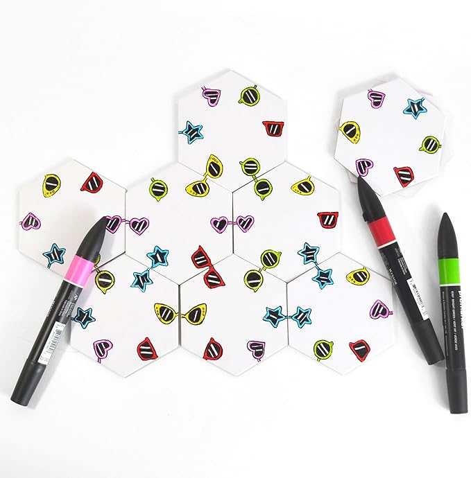 Apostrophe Games Hexagon Board Game Tiles – 20Pcs Large Game Board Pieces – Blank Game Board Chits, Same Size as Settlers of Catan – Create Your Own Custom Tiles