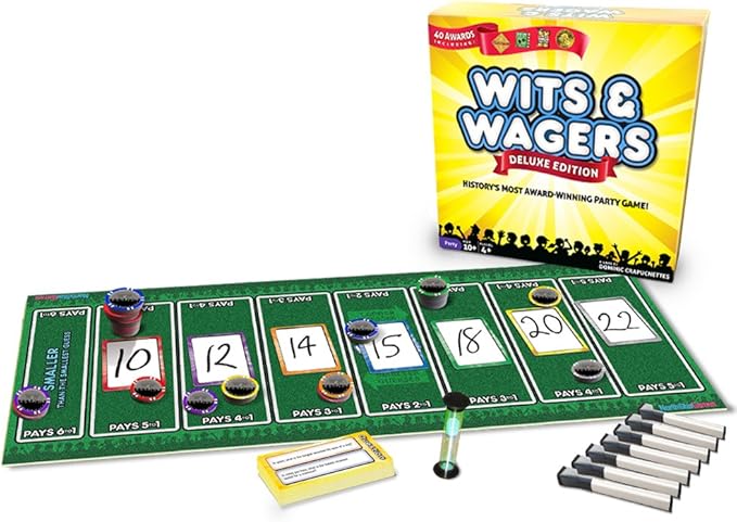 North Star Games Wits & Wagers Deluxe Board Game Award Winning Trivia Game - 4+ Players - Ultimate Party Game for Family, Teens and Adults.