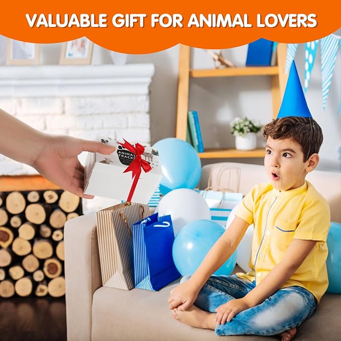 MEROCO Safari Animal Tracks Card Game, Farm Animal Flash Cards, Matching Game - Kids Science Learning Educational Toys for Homeschool, Preschool, Autism - 3 Years Old & Up