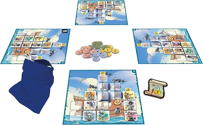 Captain Flip - Board Game, Play As a Pirate Captain, Recruit Crew, Collect Coins, Family-Friendly Pirate Theme, Ages 8+, 2-5 Players, 20 Min