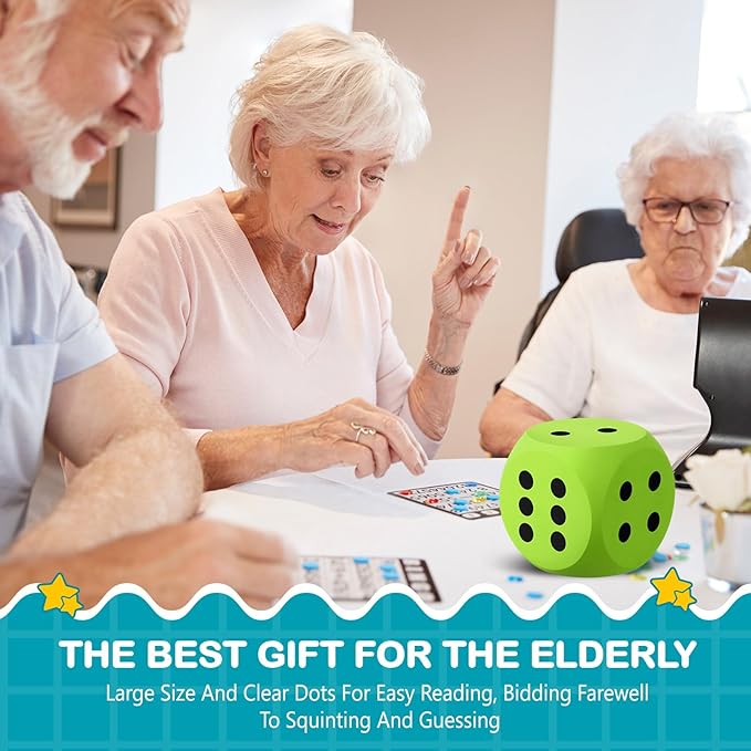 Shappy 6 Inches Foam Dice Fun Filled Large Educational Toy Kawaii Giant Dice Decorative Eva Foam Jumbo Cube Big Square Building Blocks for Game Nights Learning Sessions(Green,1 Pc)