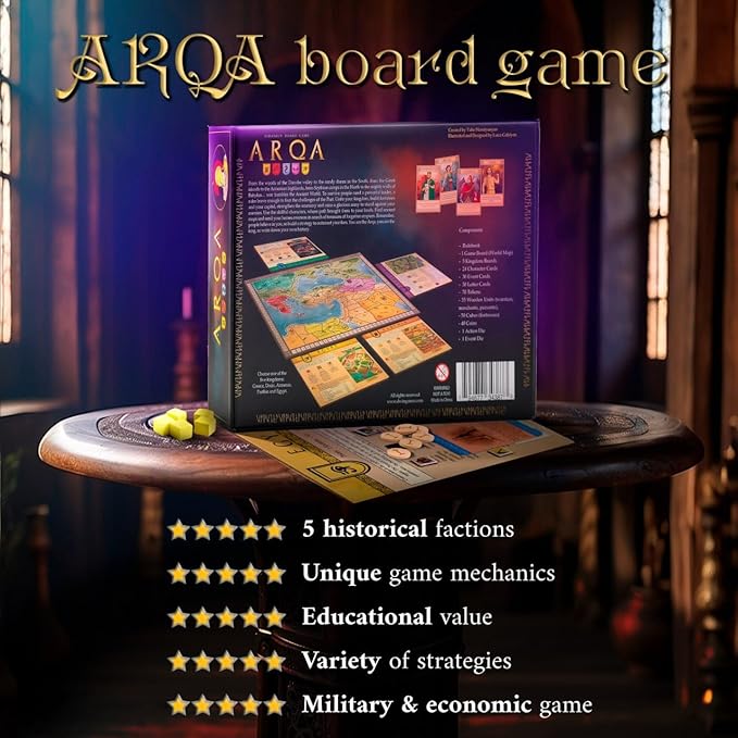 ARQAs Historical Strategy Board Game, Epic Diplomacy Game for Adults, Teens, Chronicling Expanding Adventure Events, Witness Unforgettable Family Night Journey with ARQAs Classic Game for 2-4 Players