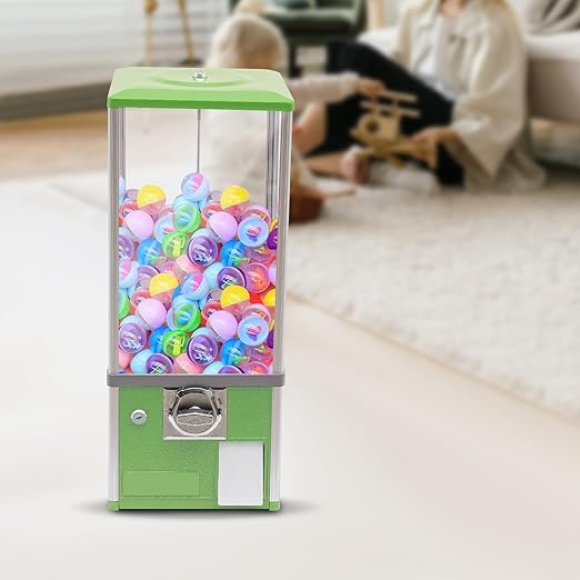 Vending Machine, Gumball Bank Gumball Machines, Mini Vending Machines, Toy Vending Machine for Perfect for Birthdays, Christmas and Kiddie Parties 10.24x10.24x25.2 in (Light Green)