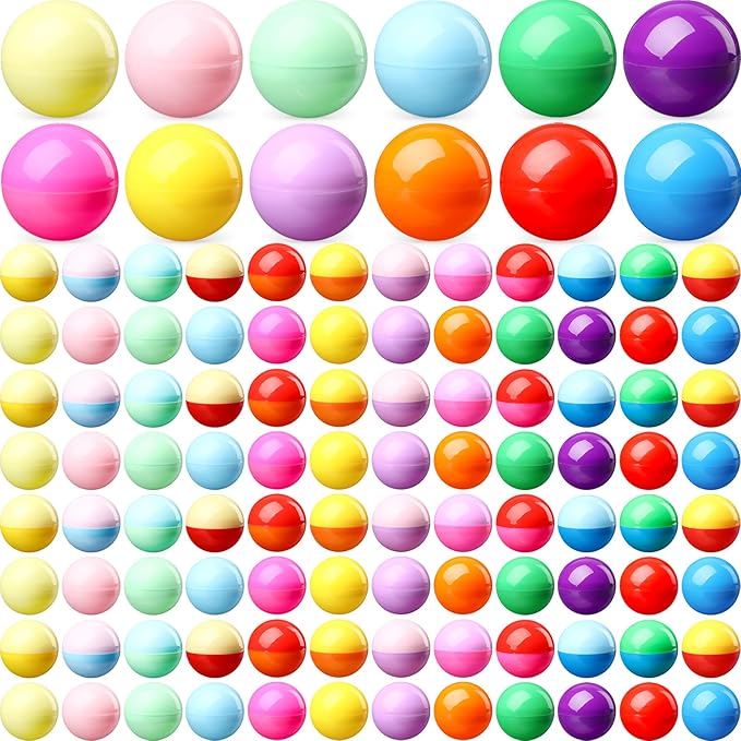 120 Pcs 2 Inch Empty Vending Machine Capsules Colored Round Capsules Toy Bulk Gumball Machines Plastic Balls Small Plastic Containers for Easter Party Favor Themed Gift (Novelty Color)