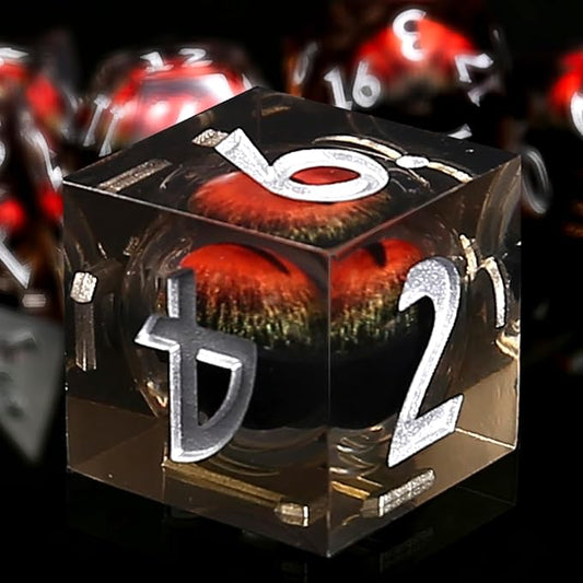 Sharp Edge Dice Set,Liquid Core Dragon Eye Dice for RPG DND Role Playing Table Games