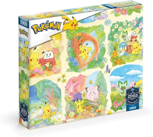 Buffalo Games - Sapphire Select - Pokemon - Scenic Pokemon - 1000 Piece Jigsaw Puzzle – Challenging & Fun – Blue Core Puzzle Board – Giftable Display Box - Full Size Poster Included
