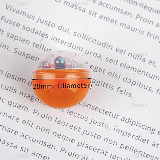 AUEAR, Colorful Small Round Capsules 1.1 Inch Vending Machine Empty Plastic Gumball Containers for Party Favor Prize (50 Packs)