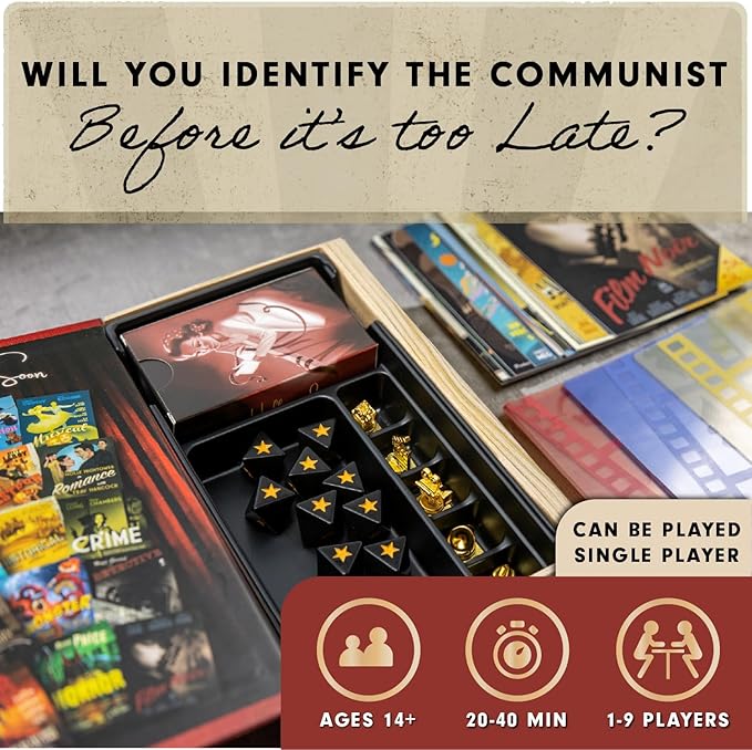 Hollywood 1947 Board Game, Movie Making Game for Friends and Family, Board Game of Cards, Strategy, and Deceit, for 1-9 Players, Ages 14+ - Deluxe