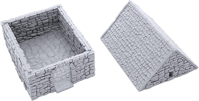 Small Rustic Barns by Printable Scenery, 3D Printed Tabletop RPG Scenery and Wargame Terrain 28mm Miniatures