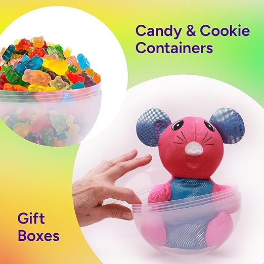 Big Claw Machine Capsules Clear Balls Plastic Sphere Large Party Favor Containers Round 5 pcs 6.3 inch - Jumbo Plastic Christmas Ornaments Extra Large Gift Box Craft Party Supplies Vending Capsules