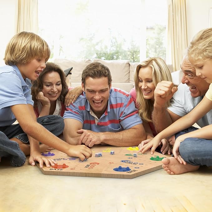 Aggravation Board Game,Wahoo Board Game,15" Wooden Original Marble Game Double Side Painted,Fast Track Board Game for 6 and 4 Players with 30 Marbles,Marble Game Board Wooden,for Family Game Night