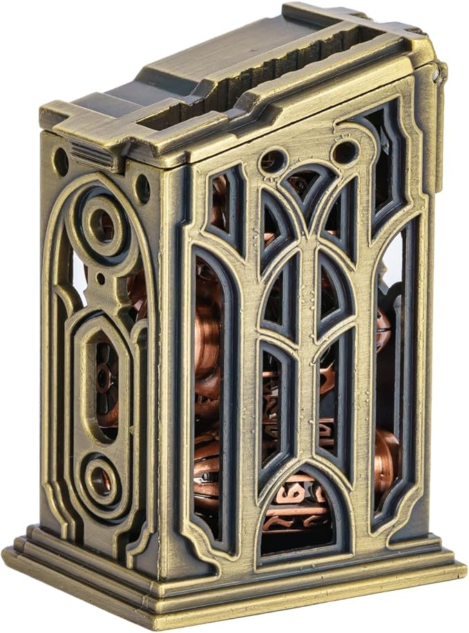 UDIXI Metal DND Bullet Dice Set with Metal Container, 7-Die Polyhedral Dice Set Cyberpunk Style for D&D, Role Playing Game or Other Tabletop Games(Ancient Copper)