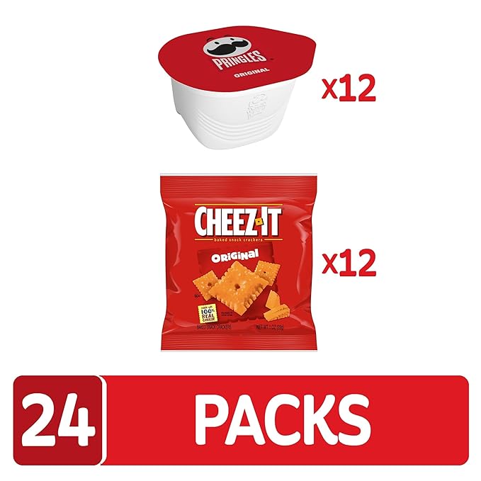 Cheez-It and Pringles Variety Pack, Lunch Snacks, Kids Snacks, Original Flavors (24 Packs)