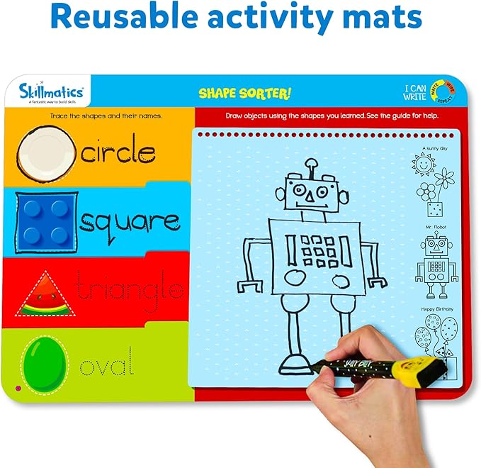 Skillmatics I Can Write - Reusable Preschool Learning Activities, Educational Toy and Game, Back to School Supplies, Gifts for Students, Kids, Toddlers Ages 3, 4, 5, 6