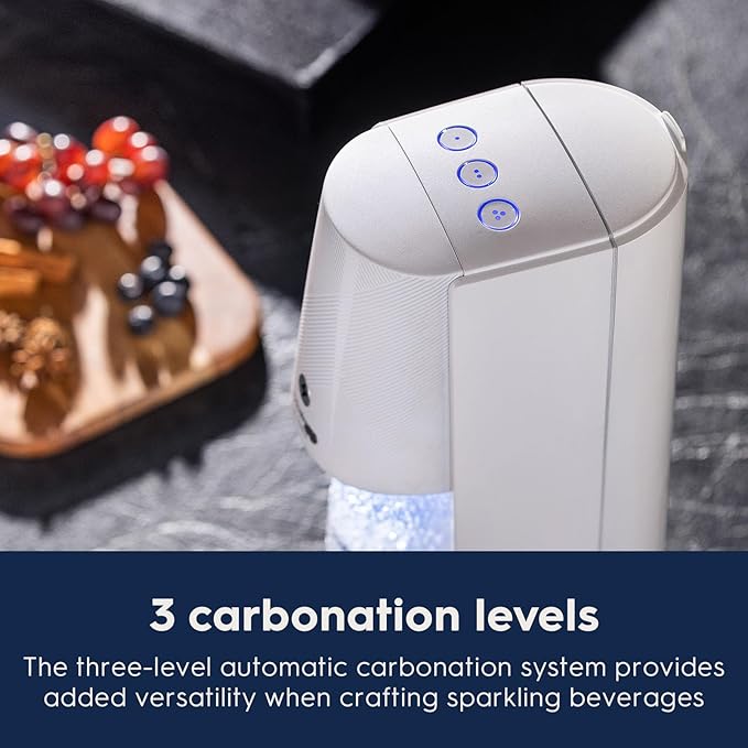 SodaStream E-TERRA Sparkling Water Maker Bundle (White), with CO2, Carbonating Bottles, and bubly Drops Flavors