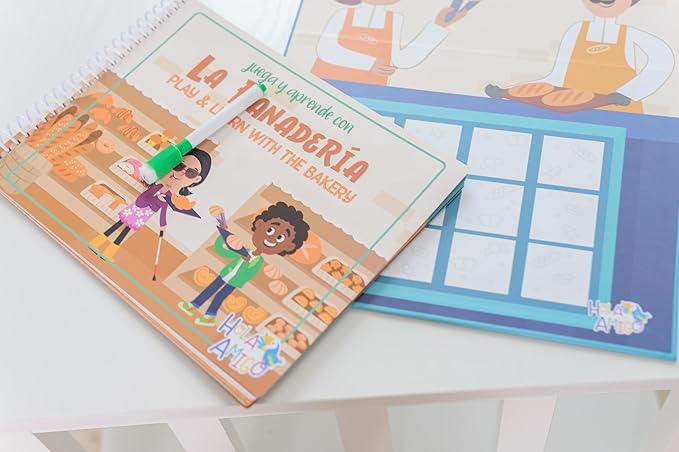 Hello, Bakery! - ¡Hola, Panadería! Includes Bilingual Book, Cards, Dry Erase Activity Book, Marker, and More | Interactive Learning Activities Spanish and English Educational Resources for Kids 3+