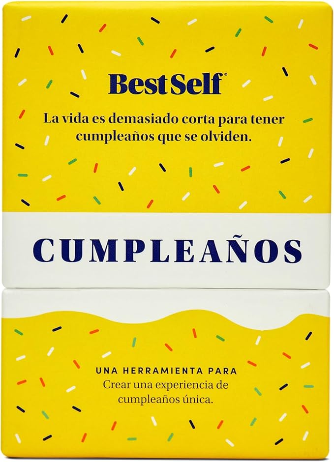 BestSelf Co. Baraja Cumpleaños – 75 Conversation Cards & Activities for Unforgettable Birthday Celebrations | Fun, Meaningful, and Engaging Party Game for Friends, Couples, Family | Spanish Version
